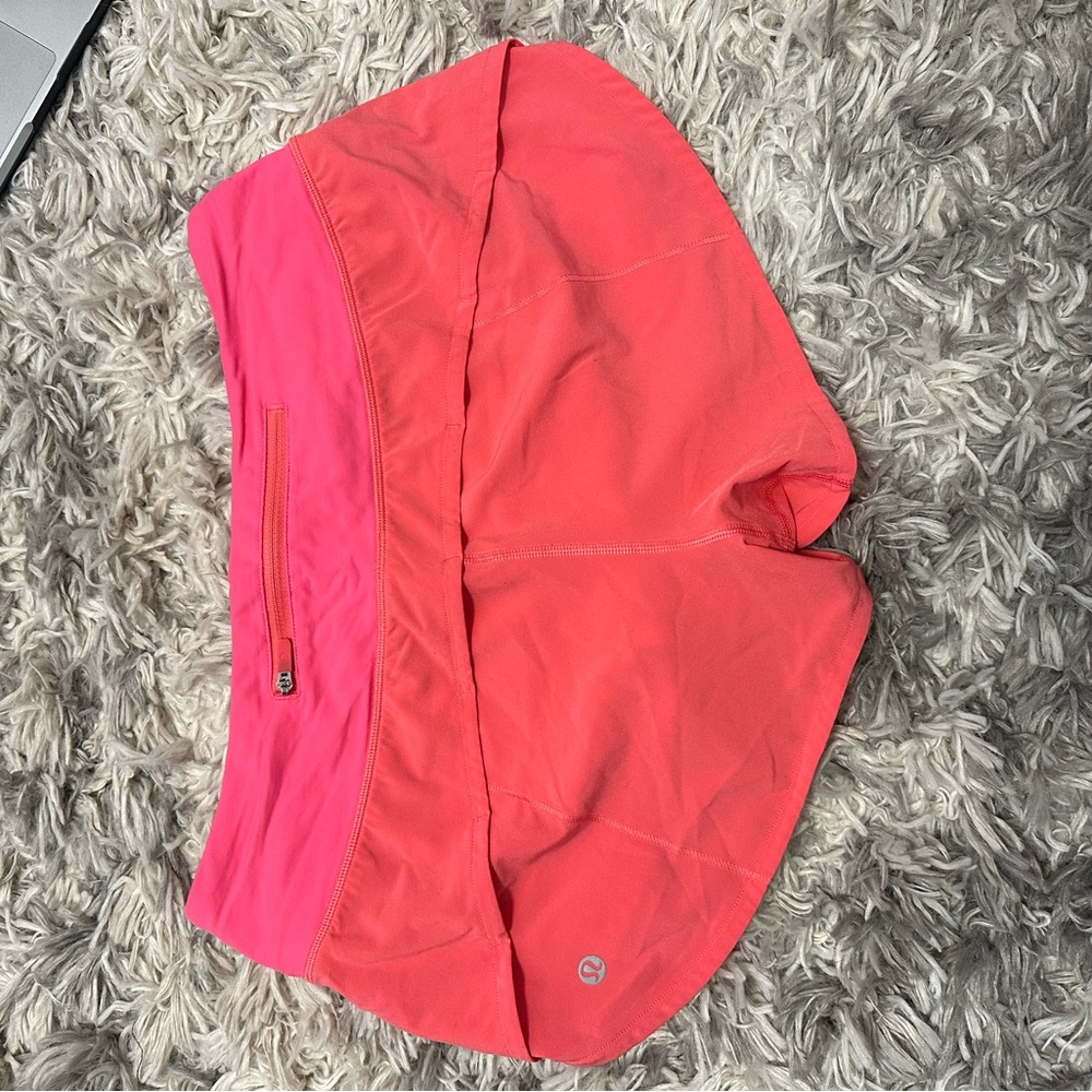 pink lululemon sped up shorts